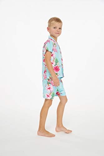 Подходяща Семейна Хавайски облекло Luau за Мъже И Жени За Момичета и Момчета с розов цвят, цвят на Лозаро-винарски Хибискус,