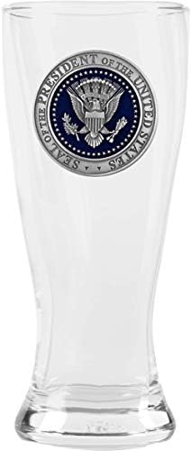 Подаръци на Белия дом: Медальон с президентската печат Pilsner Glass (20 унции) - Бирени чаши с президентски символ - Идеална като сувенир, предмети с колекционерска стойно?