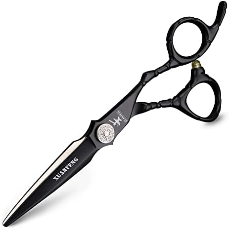 XUANFENG Черна Дръжка 6 Ножици за коса от стомана 440C, ножица за подстригване на коса за дома или във фризьорския Салон,