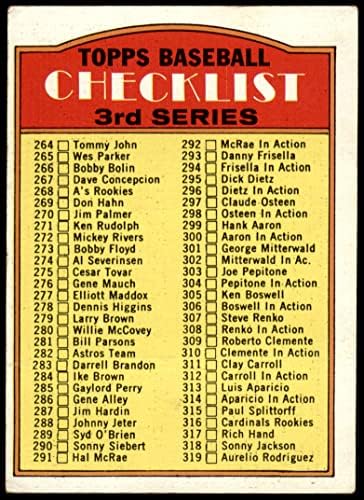 1972 Topps 251 SM списък 3 (Бейзболна картичка) (Дребния шрифт отпред и интервал под имената) VG