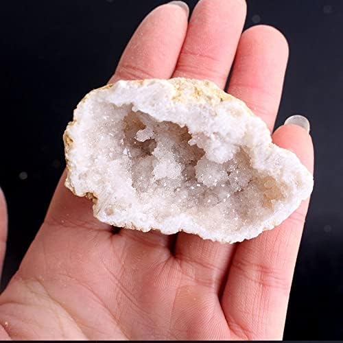 LAAALID XN216 1 бр. Натурален бял Непреработена Агатовый crystal Geode Един Полиран Минерал с Неправилна форма Geode
