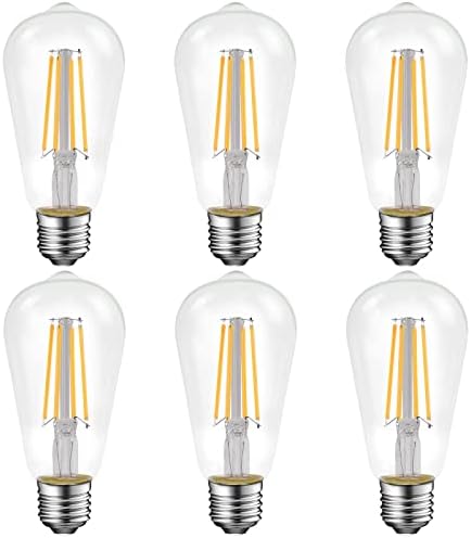 E ENERGETIC LIGHTING Led Лампи с нажежаема Жичка, с регулируема яркост, Висока яркост, 8 W, Еквивалент на 60 W, ST58