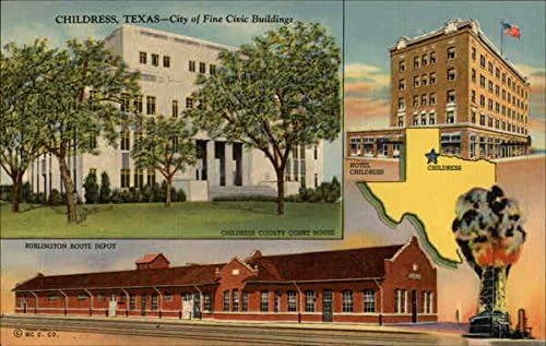 Град прекрасни граждански сгради Чилдрес Чилдрес, Тексас ТЕКСАС Оригиналната Антични Картичка