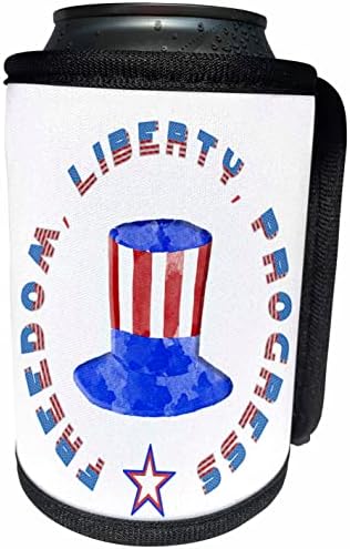 3друзья Свобода, свобода, progress Ден на Независимостта патриотичен. - Опаковки за бутилки-охладители (cc-363957-1)