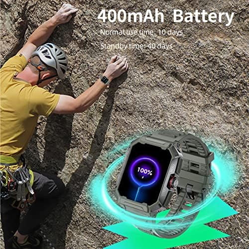Умен часовник WalkerFit M2 Ultra Military, съвместими с Android и iPhone, Твърди Водоустойчиви мъжки умен часовник 1,8