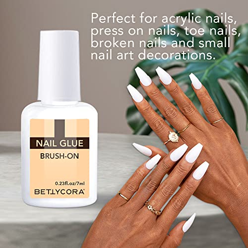 Нанесете с Четка Лепило за нокти с набор за премахване на лепило за нокти, BettyCora Strong Лепило on Nails Debonder