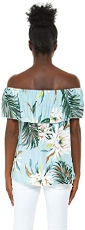 Подходяща за Двойка хавайска риза Luau или най Muumuu с рюшами на раменете от тънка светло синя кърпа Cereus
