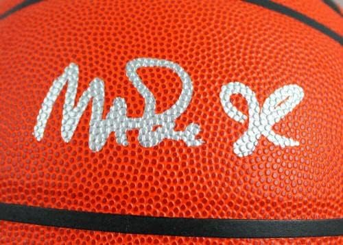 Меджик Джонсън /Джеймс Уорти Официален Баскетболист от НБА Уилсън с автограф -Холографски валяк BAW - Баскетболни топки