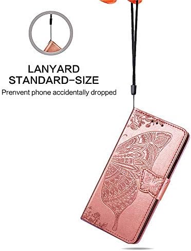 Чанта-портфейл MEUPZZK Samsung Galaxy S10 от изкуствена кожа с тисненым цветя, пеперуди премиум-клас [флип-надолу награда]