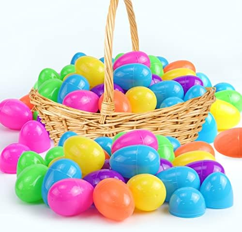 Motiloo 144 Парчета от Пластмасови Великденски яйца 2.3 инча, Наполняемые Великденски яйца Цветни Ярки Пластмасови Великденски