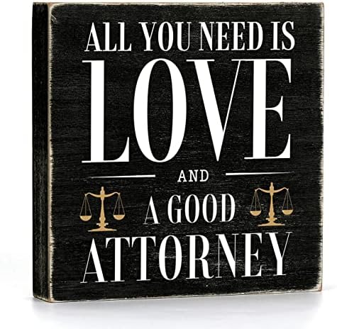 Забавна Табела с надпис Адвокатска дървена кутия Всичко, което ви трябва, то е Любов и е добър адвокат Дървена Табела