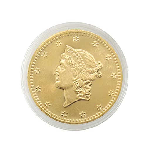 Златна монета във формата на главата на Свободата на 1849 г., 1 долар на САЩ , мента щата