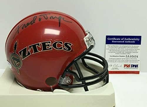 Мини Шлем Фред Dryer с автограф на щата Сан Диего Ацтеките PSA 3A95634 - Мини-Каски NFL с автограф