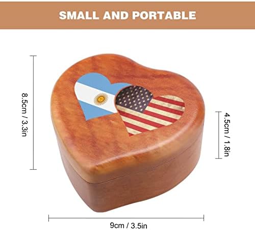 Флаг на Аржентина и американския Флаг Дървена Музикална Ковчег Реколта Заводные Музикални Кутии за бижута, Подарък за