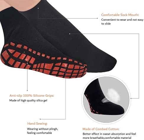 Нескользящие Чорапи за йога NOVAYARD за жените, за предотвратяване на занасяне Чорапи за Пилатес, Фитнес, Болнични Чорапи