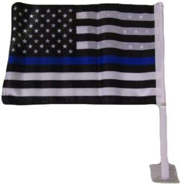 Американски Едро супермаркет (2 опаковки) 12x18 Полицията на САЩ Тънка Синя Линия Двупосочен Автомобилен Знаме На прозореца