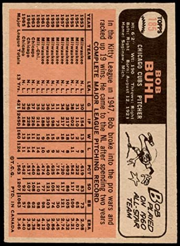 1966 О-Пи-Джи 185 Боб Бул Чикаго Къбс (Бейзболна картичка) EX/MT Cubs