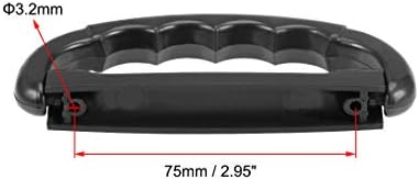 дръжка за носене на багаж uxcell Пластмасова Дължина 4-1 / 4 инча, Дръжка за пренасяне на куфара, Черен
