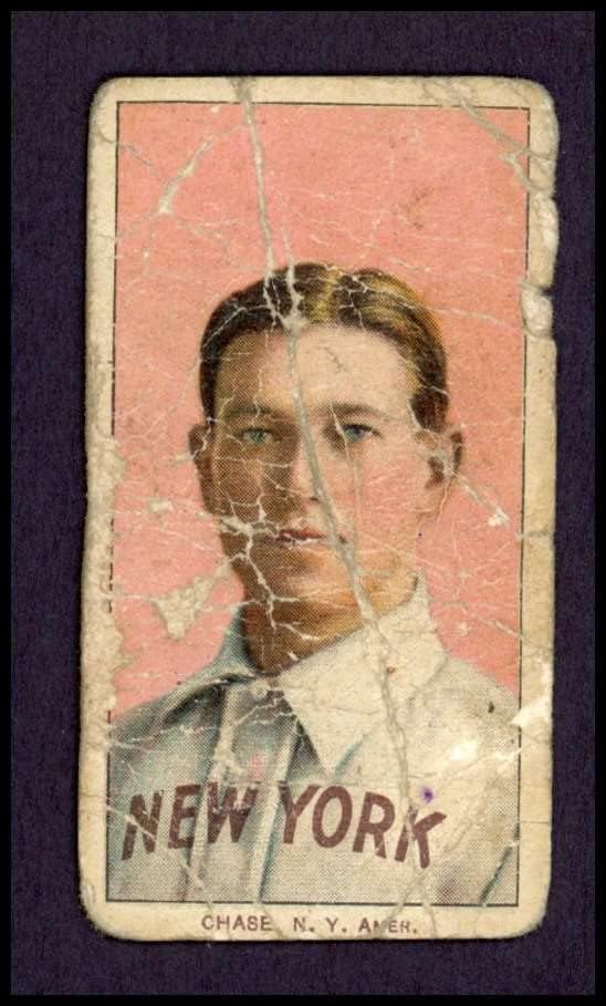 1909 T206 PNK Хал Чейс Ню Йорк Янкис (Бейзболна картичка) (Портрет на розов фон) АВТЕНТИЧНИ Янкис