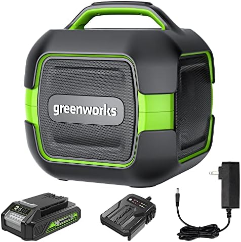 Комплект Bluetooth високоговорители GreenWorks 24, Безжична Работна колона ac /dc адаптер, акумулаторна батерия с капацитет