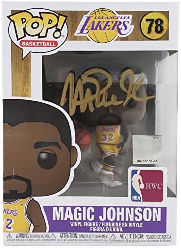 Лейкърс Меджик Джонсън Подписа NBA HWC #78 Виниловую фигура Funko Pop със Злато бяла риба БАС - Фигурки на NBA с автограф