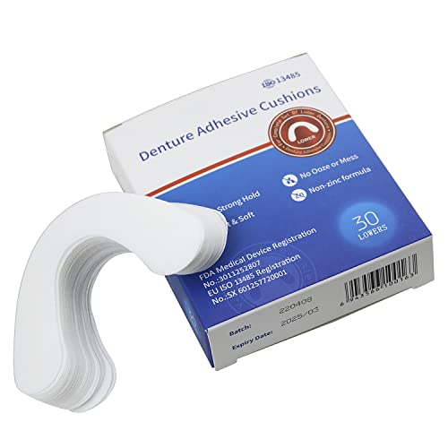 Залепваща Възглавница за зъбни протези, 120 Уплътнители (4 опаковки), Не съдържаща цинк Трайно Залепваща Възглавница