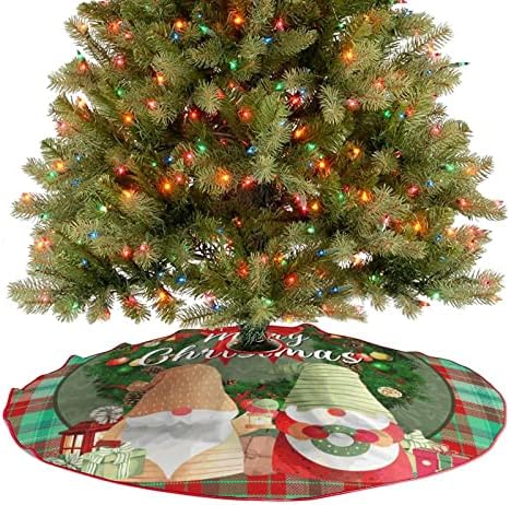 Пола за Коледната Елха с Коледните Гномом, 30 x 30, Подложка за Зимни Коледна Украса, Мат въз основа на Джудже Дърво