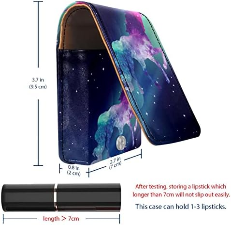 Еднорог Galaxy Грим Червило Притежателя Калъф за работа на Открито Мини-Червило Калъф с Огледало Пътен Калъф За Червило