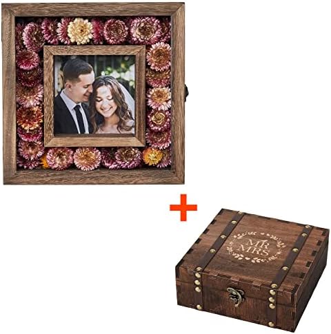 AW BRIDAL 【Подаръци за двойки: 11X11 Големи рамки за сенки за очи + Кутия за спомен с Капаци на годишнина от сватба,
