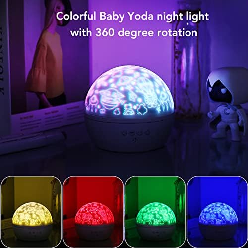 Проектор, лампа Baby Йода за Декор на детска Спални, лека нощ Grogu за момчета и Момичета на Рожден Ден, Въртящи се на 360 Градуса Нощна лампа за коледни подаръци Междузвез