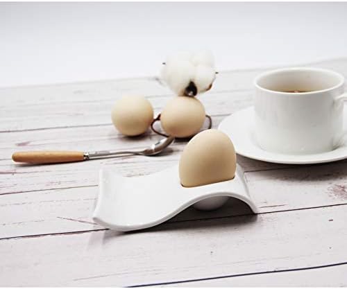 Тава за яйца от бял порцелан JAMOR, Керамична Чиния за яйца във формата на вълни, поставка за Чаши за Варени яйца, За
