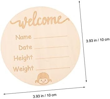 Toyvian 4шт Емблема на Статичен Знак за Раждане на Обява за Раждане Начален Знак Бележи Раждането на детето Дървен Знак