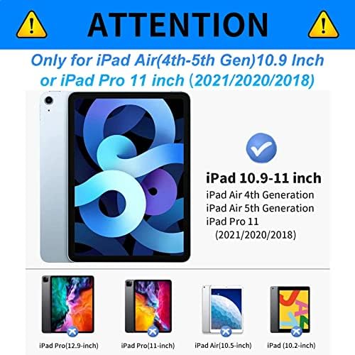 калъф за iPad Air 5-то поколение, калъф за iPad Air 4-то поколение, 10,9-инчов BPQOJB С Регулируема поставка и автоматична