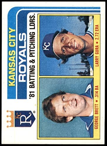 1982 Лидери Topps 96 Рояли Джордж Брет / Лари Гури Kansas City Рояли (Бейзболна картичка) NM / MT Рояли