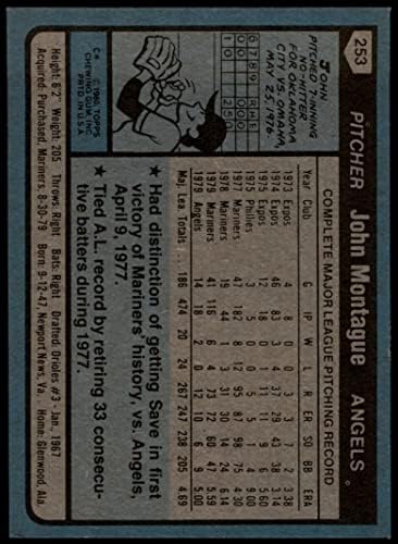 1980 Topps 253 Джон Монтагю Ангелите Лос Анджелис (Бейзболна картичка) NM+ Angels