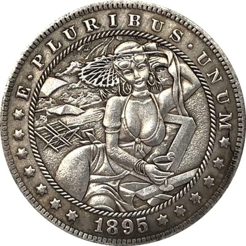 QINGFENG 38 ММ Антични Сребро Доларова Монета Американски Морган Скитник Монета 1895O Занаят 90