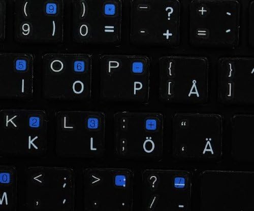 Разположението на шведски / финландски надписи за клавиатура Бели букви на Прозрачен Фон Работи с Apple