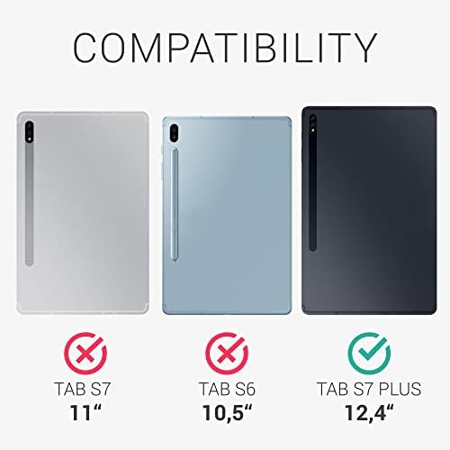 Калъф kwmobile е Съвместим с Samsung Galaxy Tab S8 + Plus /Galaxy Tab S7 + Плюс Калъф - Мека Задна Защитна капачка от