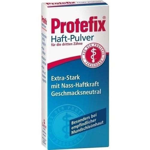 Адгезивный прах Protefix 20 г тежка рамка за определяне на зъбни протези от Protefix