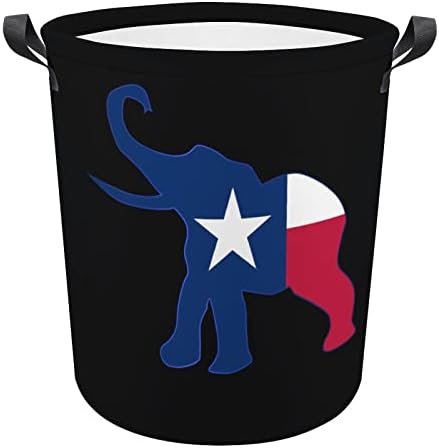 Флаг Тексас Слон Голяма Кошница За дрехи, Сгъваема Кошница За Дрехи Здрава Кошница За Съхранение на Играчки Организатор