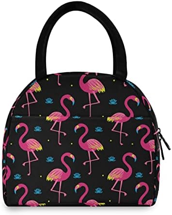 ALAZA Пъстри Цветя Фламинго Чанта за Обяд Тоут Изолирани Чанти-Хладилници за многократна употреба Обяд-Бокс Преносим