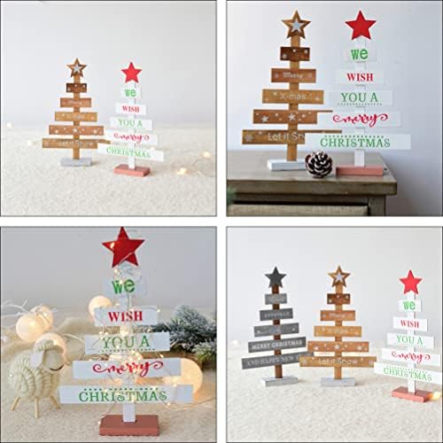 Коледна Украса Veemoon Дървена Модел на Коледно Декор: 2 елемента Коледна Фалшива Елха Ние ще Ви Весела Коледна Елха