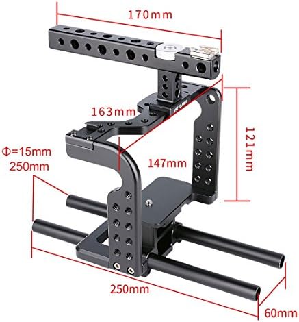 Стойка за портативни камери, Стабилизатор на видео с дръжка [PULUZ] от горната дръжка + Ръководство прът + скоба HDMI