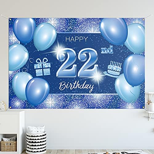 Честит 65–ия Рожден Ден на Фона на Банер Декор В Синята Точка С Пайети 65 Години Тематична Украса за Парти в чест на