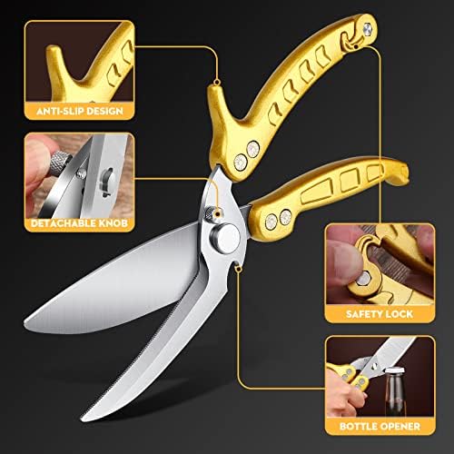 Ножица за птици, Германия, Подвижни Кухненски Ножици за тежки условия на работа, Златни Ножица За птици С Нож на главния