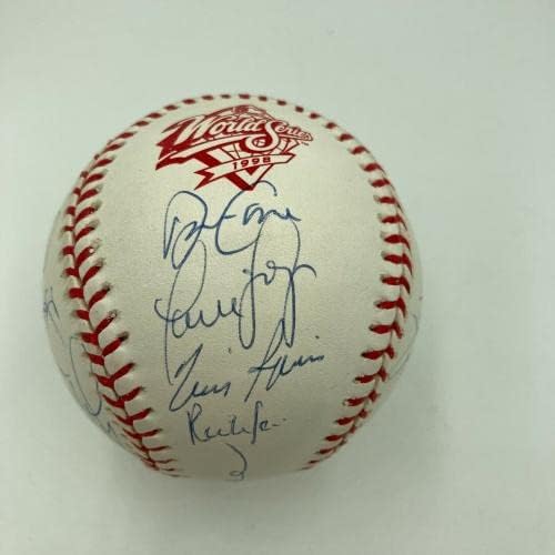 1998 Отбор на Шампионите от Световна серия Ню Йорк Янкис Подписа бейзболен договор с Дереком Джетером JSA - Бейзболни