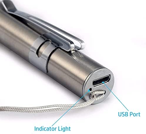 Фенерче yuentoen Light Pen, Акумулаторна батерия led Суперяркий Фенерче с клипс от неръждаема Стомана и USB-кабел за