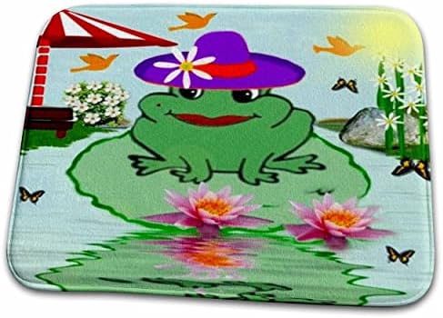 3D Рисунки на жаби, с неясно изображение - Froggie C - Постелки за баня (rug-15676-1)