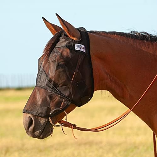 Маска Cashel Quiet Ride Horse от мухи с дълги носове, черна, арабски