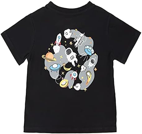 Тениски за по-Малките Момчета, Памучен Тениска С Графичен Дизайн, Детски Тениски с къс ръкав и кръгло деколте, Меки Детски